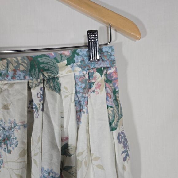 Vintage Sharon Young Cotton A Line Pleated Midi Skirt Western Cottage Country 6 - Picture 4 of 8